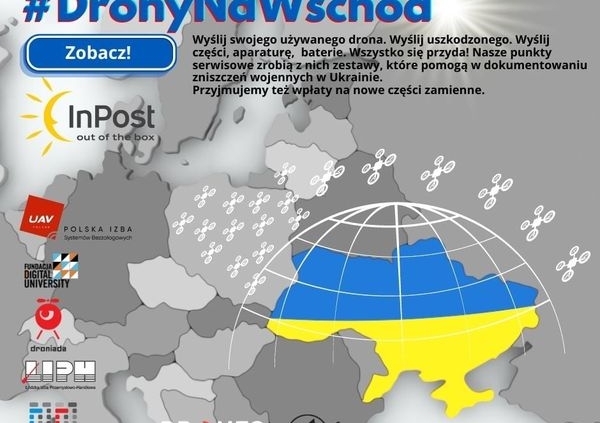drony na tle mapy Ukrainy