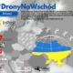 drony na tle mapy Ukrainy